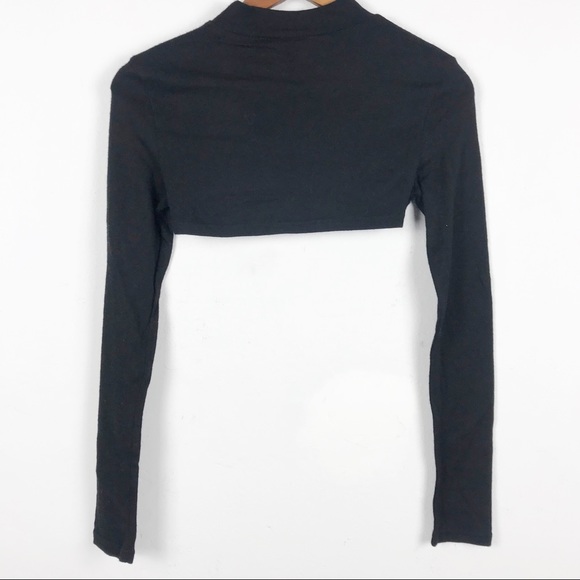 Re :named Black Long Sleeve Crop Top - Picture 7 of 8